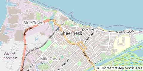 Map of Sheerness, Kent