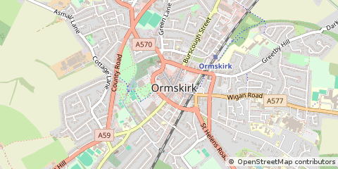 Map of Ormskirk, Lancashire