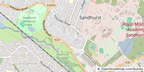 Map of Sandhurst, Berkshire