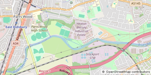Map of Heaton Mersey, Stockport Cheshire