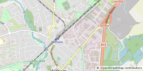 Map of Witham, Essex