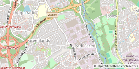 Map of Redditch, Worcestershire