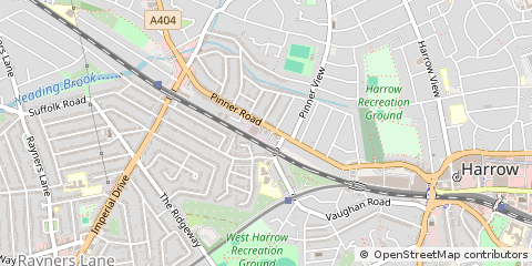 Map of North Harrow, Middlesex