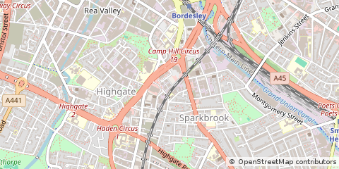 Map of Highgate, Birmingham