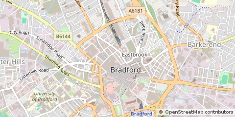 Map of Bradford, West Yorkshire