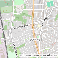 Map of Gateshead, Tyne and Wear