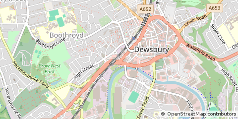 Map of Dewsbury, West Yorkshire
