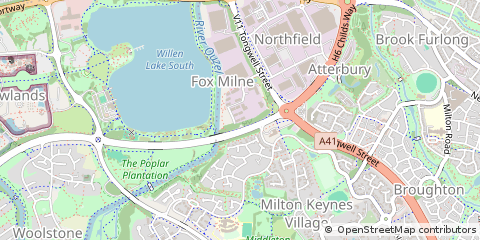 Map of Milton Keynes, Buckinghamshire