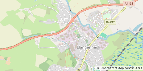 Map of Llanelli, Dyfed