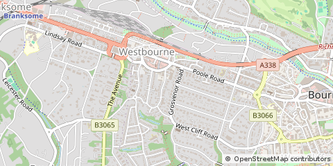 Map of Bournemouth, Dorset