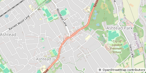 Map of Ashtead, Surrey