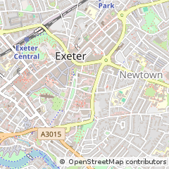 Map of Exeter, Devon