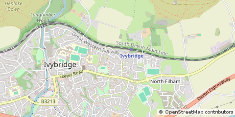 Map of Ivybridge, Devon