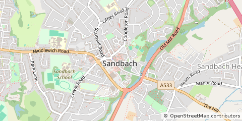 Map of Sandbach, Cheshire