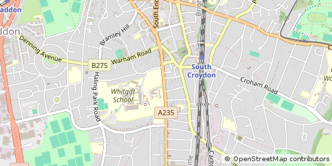 Map of Croydon, Surrey