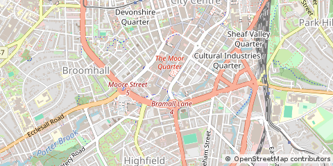 Map of Sheffield, South Yorkshire