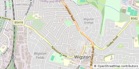 Map of Wigston, Leicestershire