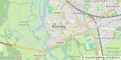 Map of Romsey, Hampshire
