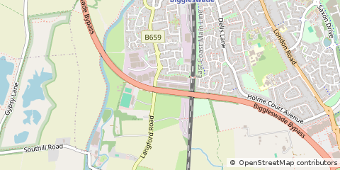 Map of Biggleswade, Bedfordshire