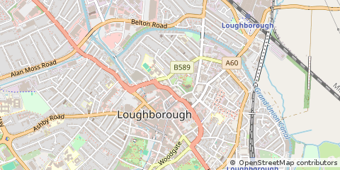 Map of Loughborough, Leicestershire