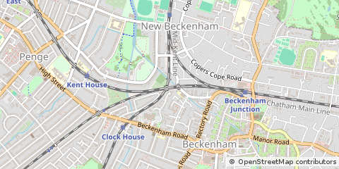 Map of Beckenham, Kent
