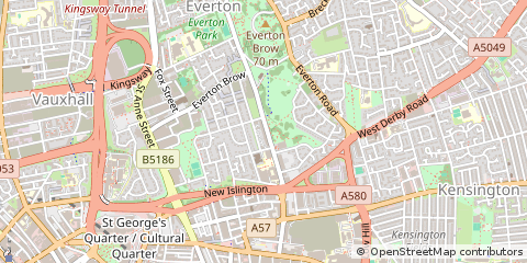 Map of Liverpool, Merseyside