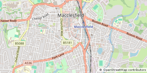 Map of Macclesfield, Cheshire