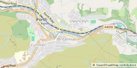 Map of Porth, RCT