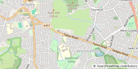 Map of Dudley, West Midlands