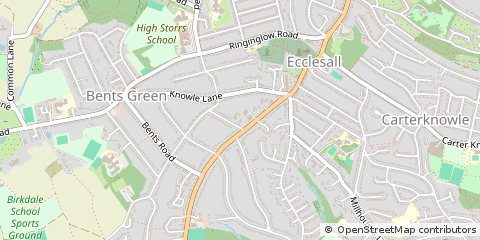 Map of Sheffield, South Yorkshire