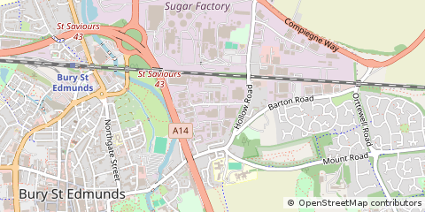 Map of Bury ST. Edmunds, Suffolk