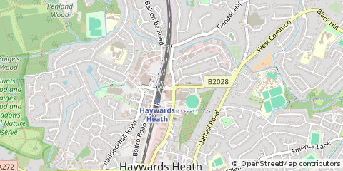 Map of Haywards Heath, West Sussex