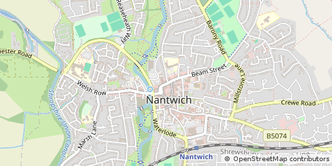 Map of Nantwich, Cheshire