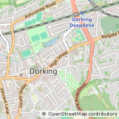 Map of Dorking, Surrey