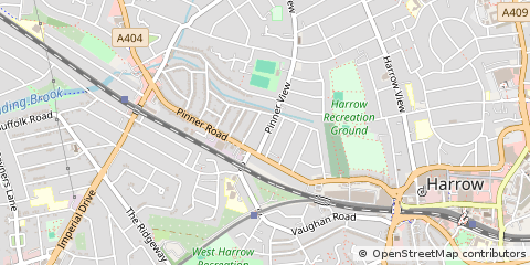 Map of Harrow, Middlesex