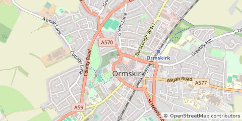 Map of Ormskirk, Lancashire