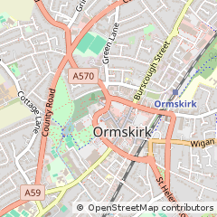 Map of Ormskirk, Lancashire