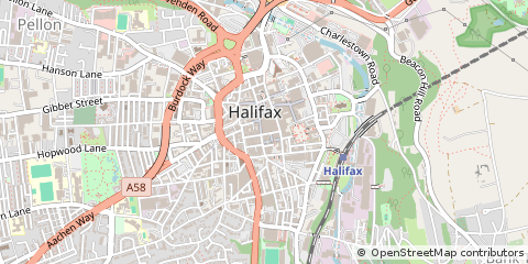 Map of Halifax, West Yorkshire
