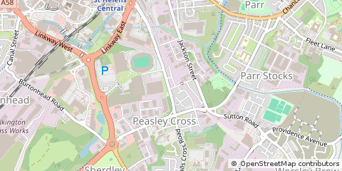 Map of ST Helens, Merseyside