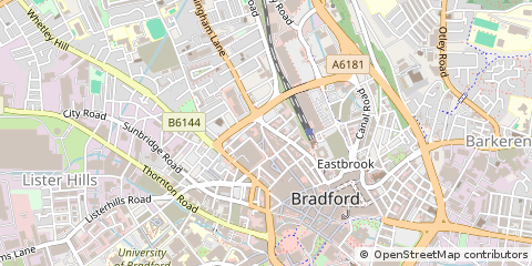 Map of Bradford, West Yorkshire