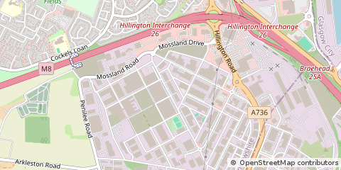 Map of Glasgow, Scotland UK.