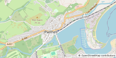 Map of Pwllheli, Gwynedd