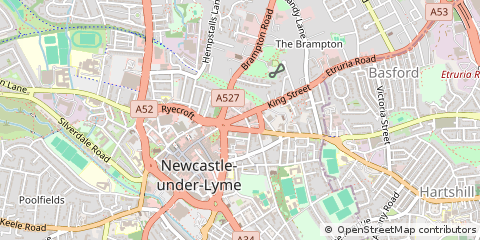 Map of Newcastle-Under-Lyme, Staffordshire