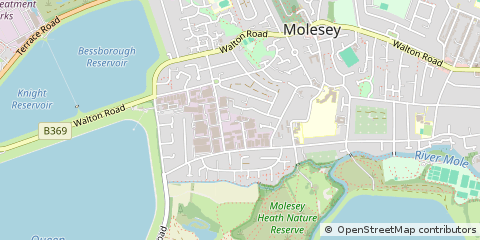 Map of West Molesey, Surrey
