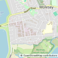 Map of West Molesey, Surrey