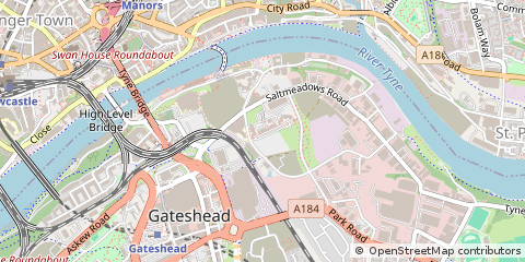 Map of Gateshead, Tyne and Wear