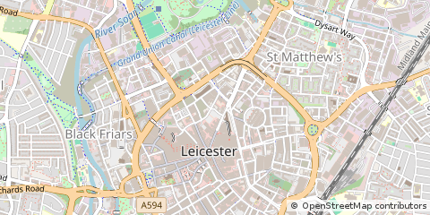 Map of Leicester, Leicestershire