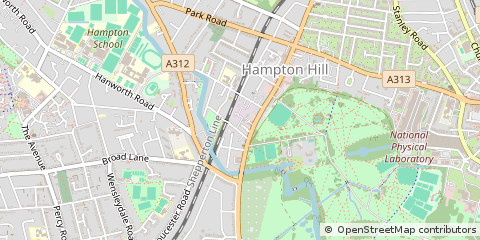 Map of Hampton Hill, Middlesex