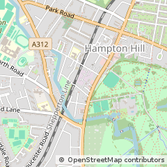 Map of Hampton Hill, Middlesex