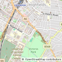 Map of Leicester, Leicestershire